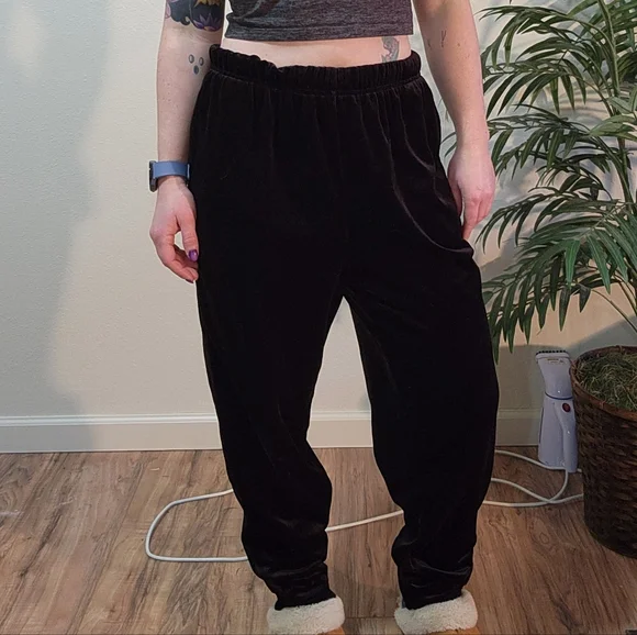 Jaclyn Smith Sport Velvet Velour Vintage Jogger Pants - Picture 1 of 5
